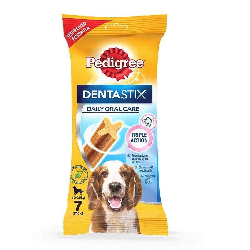 تشویقی سگ پدیگری مدل dentastix medium وزن 180 گرم