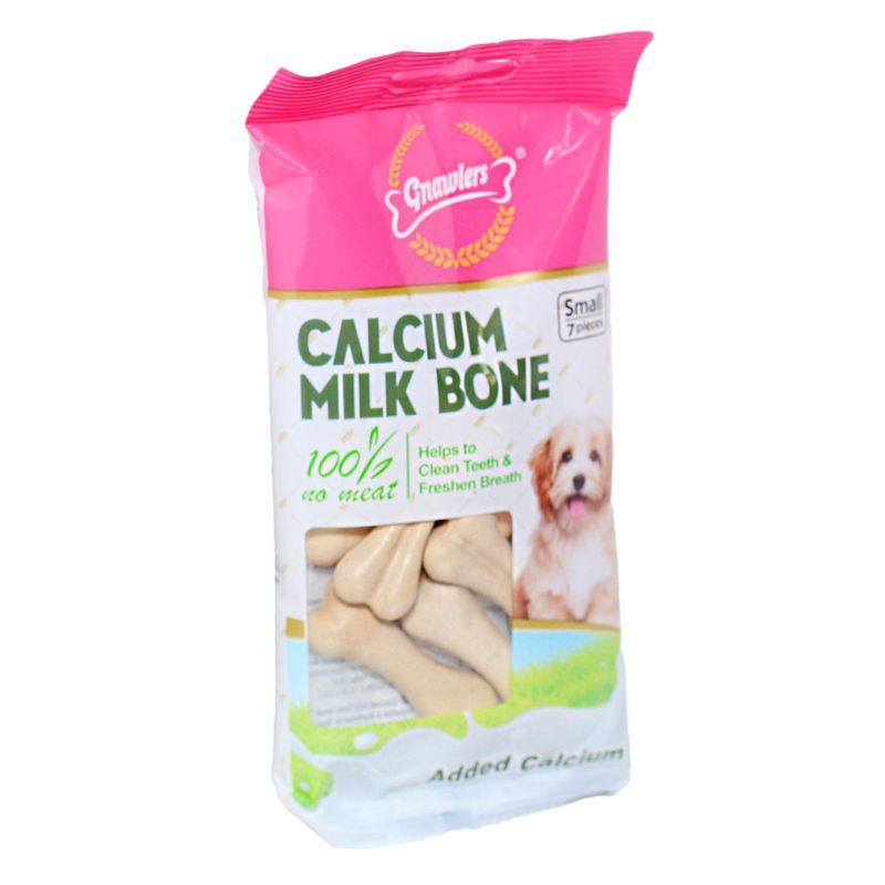 تشویقی سگ گناولرز مدل calcium milk bone وزن 60 گرم