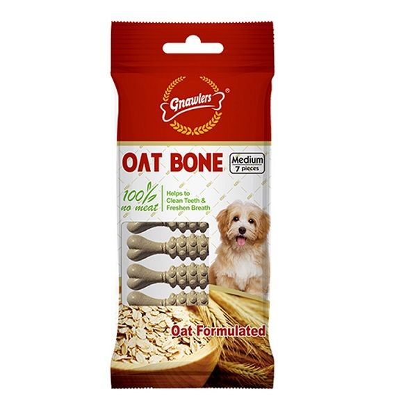 تشویقی سگ گناولز مدل oat bone وزن 60 گرم بسته 7 عددی