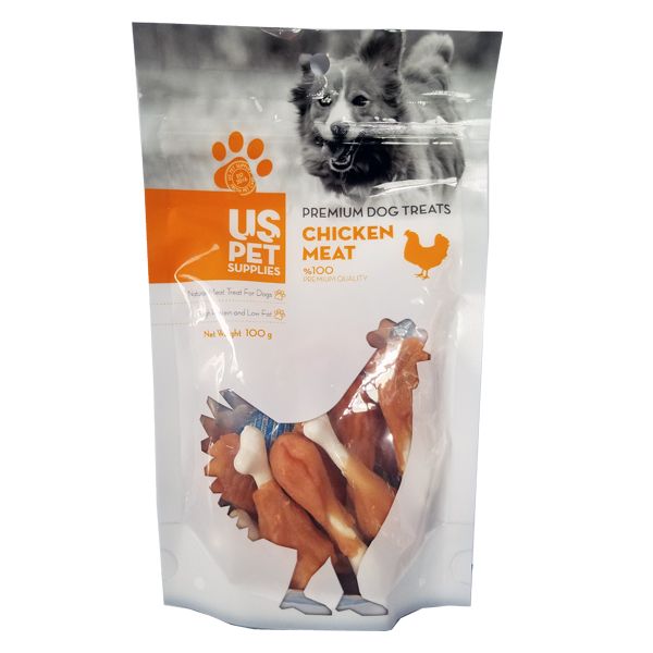تشویقی سگ یو اس پت مدل chicken drumsticks وزن 100 گرم