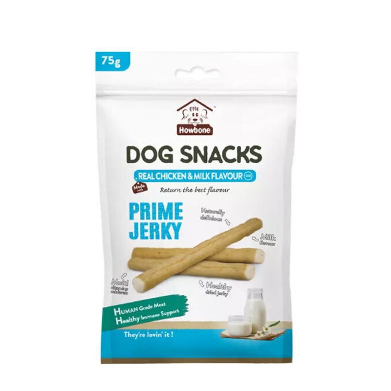 تشویقی مدادی سگ هابون مدل prime jerky شیر و مرغ وزن 75 گرم