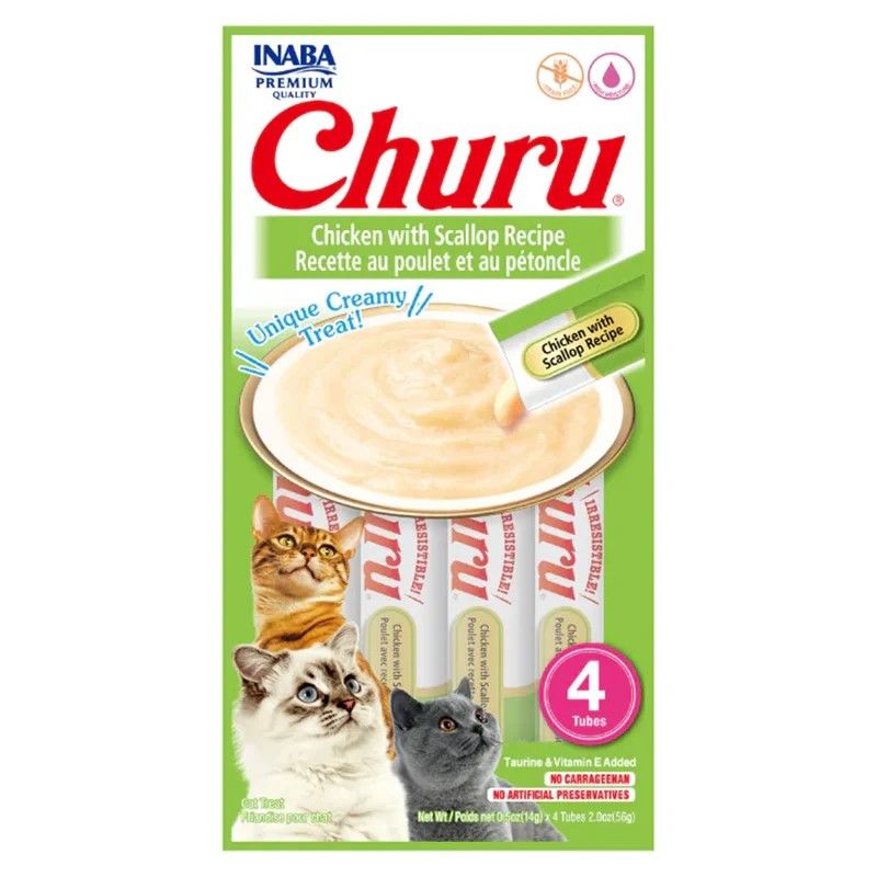 تشویقی گربه اینابا مدل بستنی طعم مرغ و صدف وزن ۵۶ گرم