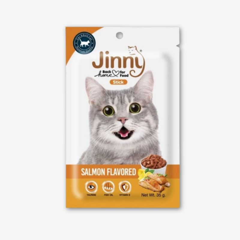 تشویقی گربه جرهای مدل jinny طعم سالمون وزن 35 گرم