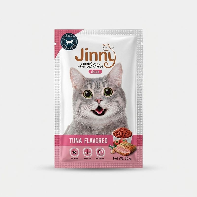 تشویقی گربه جرهای مدل jinny طعم ماهی تن وزن 35 گرم