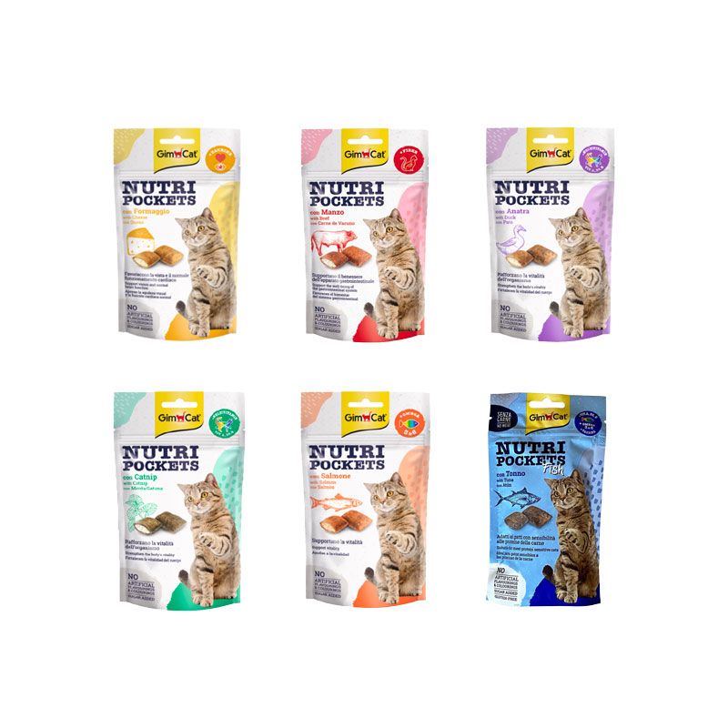 تشویقی گربه جیم کت مدل nutri pockets pack وزن 360 گرم بسته 6 عددی