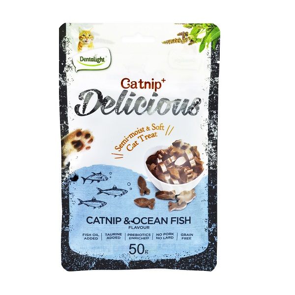 تشویقی گربه دنتالایت مدل catinp& ocean fish وزن 50 گرم