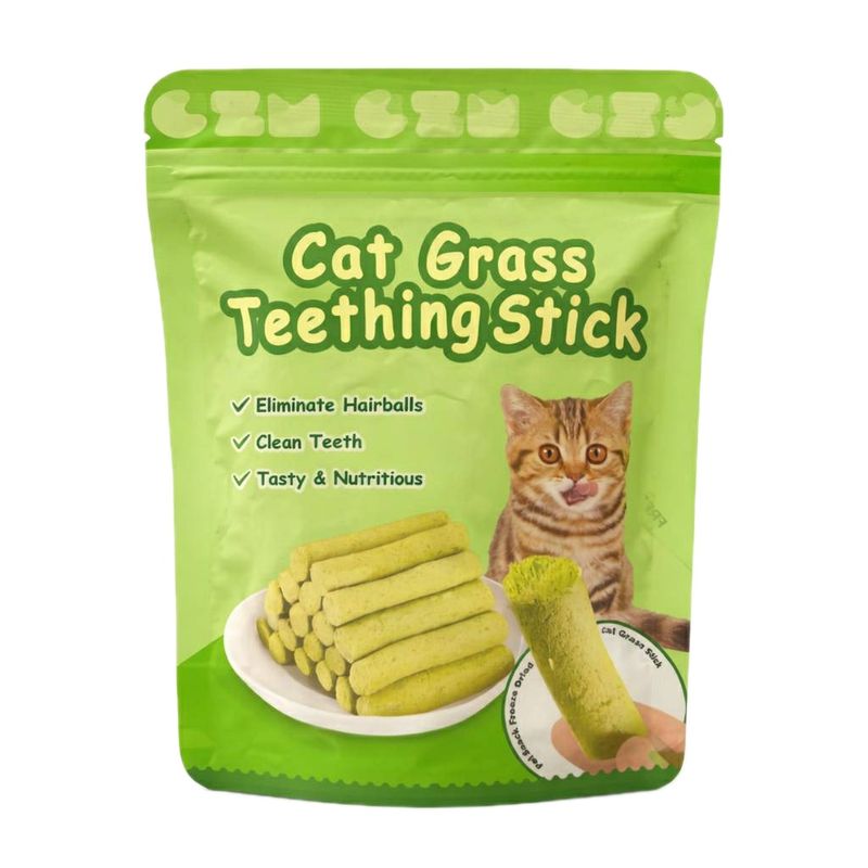 تشویقی گربه سی زد ام مدل cat grass teething stick طعم مرغ وزن 30 گرم