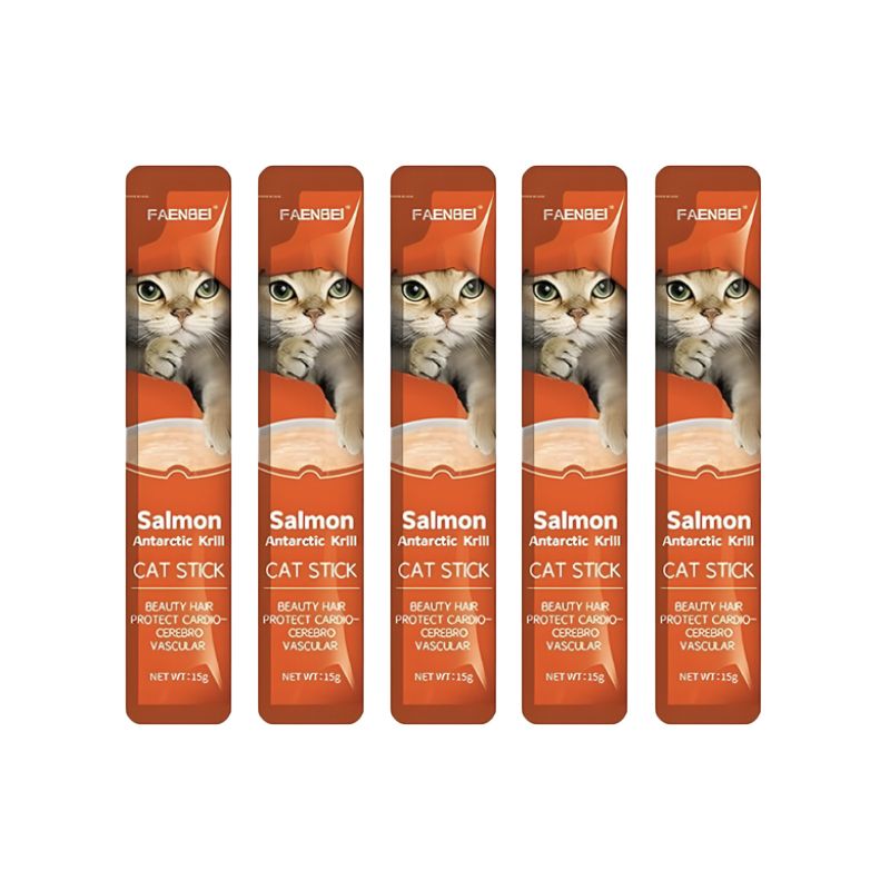 تشویقی گربه فنبی مدل creamy stick طعم ماهی سالمون و میگو بسته 5 عددی