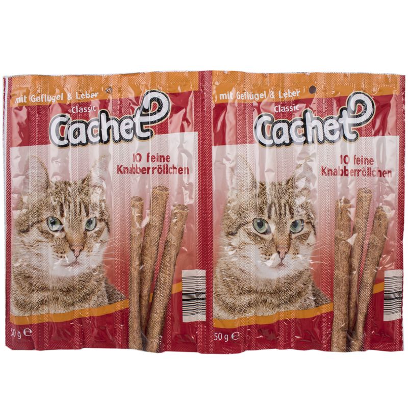 تشویقی گربه میله ای کاچت مدل geflugel leber بسته 10 عددی