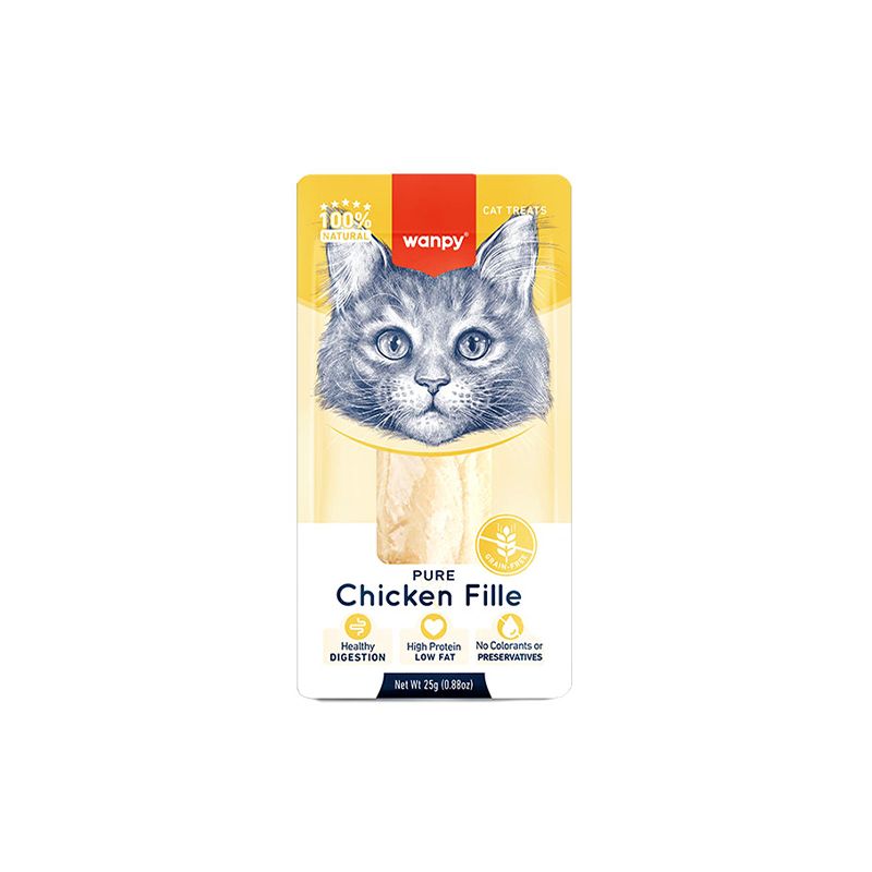تشویقی گربه ونپی مدل chicken fillet طعم فیله مرغ وزن 25 گرم