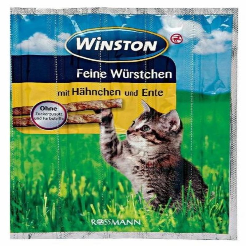 تشویقی گربه وینستون مدل hahnchen & ente وزن 300 گرم بسته 6 عددی