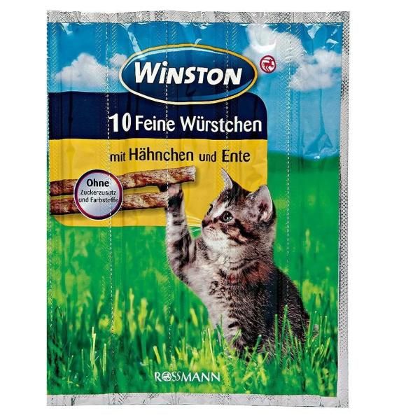 تشویقی گربه وینستون مدل hähnchen & ente وزن 25 گرم بسته 5 عددی