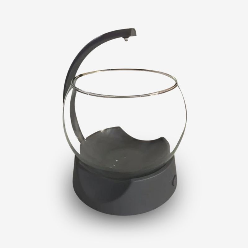 تنگ ماهی رومیزی تترا مدل betta bowl آکواریوم کوچک مناسب ماهی بتا فایتر مجهز به لامپ led تک با باتری بدون فیلتر ابعاد 15x15x15 سانتی‌متر ضخامت شیشه 4 میلی‌متر پایه پلاستیکی