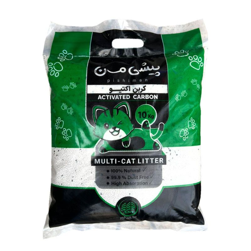 خاک گربه کربن دار پیشی من مدل cat litter وزن 10 کیلوگرم