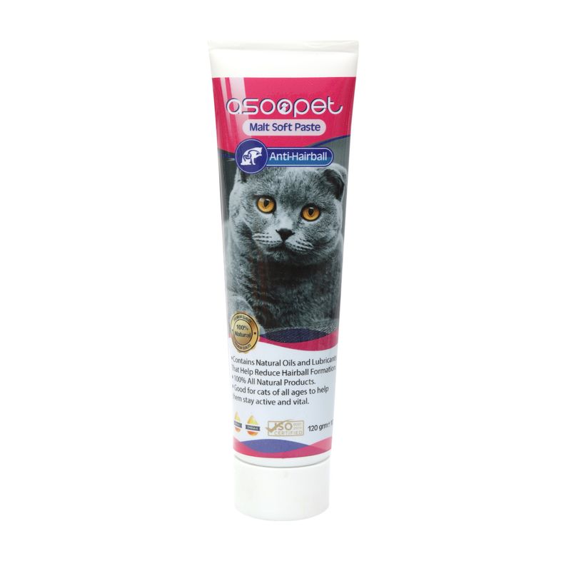 خمیر مالت گربه آسو پت مدل antihairball وزن 120 گرم