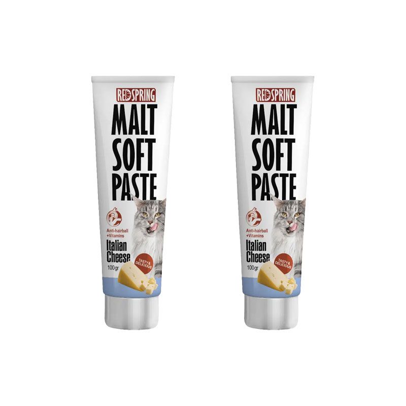 خمیر مالت گربه رداسپرینگ مدل malt soft paste cheese با طعم پنیر بسته 2 عددی