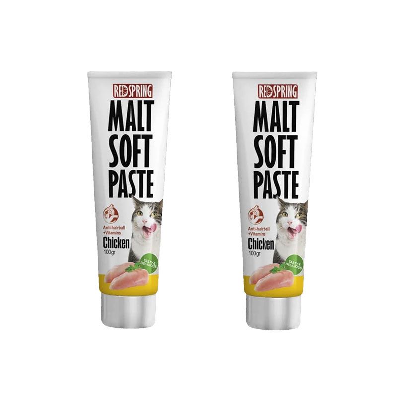 خمیر مالت گربه رداسپرینگ مدل malt soft paste chicken با طعم مرغ بسته 2 عددی