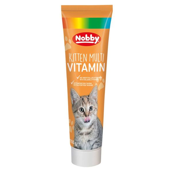 خمیر مولتی ویتامین بچه گربه نوبی مدل multi vitamin وزن 100 گرم