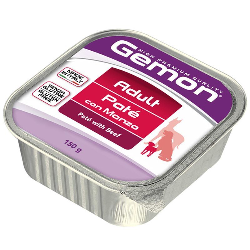خوراک سگ جمون مدل pate adult beef 00414 با طعم بیف وزن 150 گرم