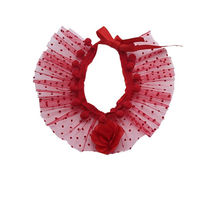 دستمال گردن سگ و گربه مدل emel کد red1