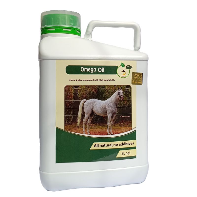 روغن خوراکی تقویت مفصل و سم اسب فست‌کوک مدل omega plus حجم 5 لیتر