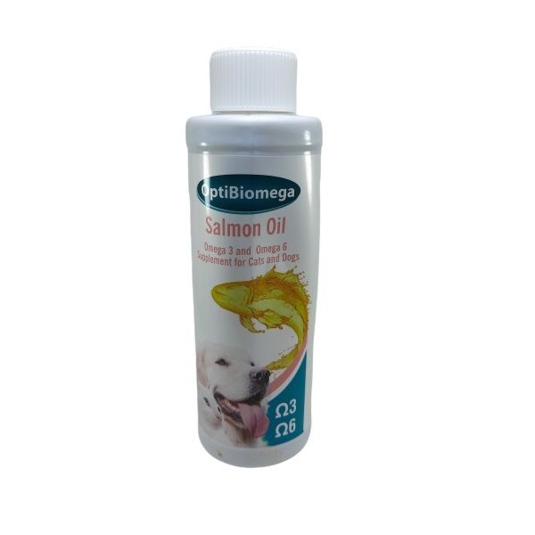 روغن پوست و مو سگ و گربه مدل optibioomega حجم 250 میلی لیتر