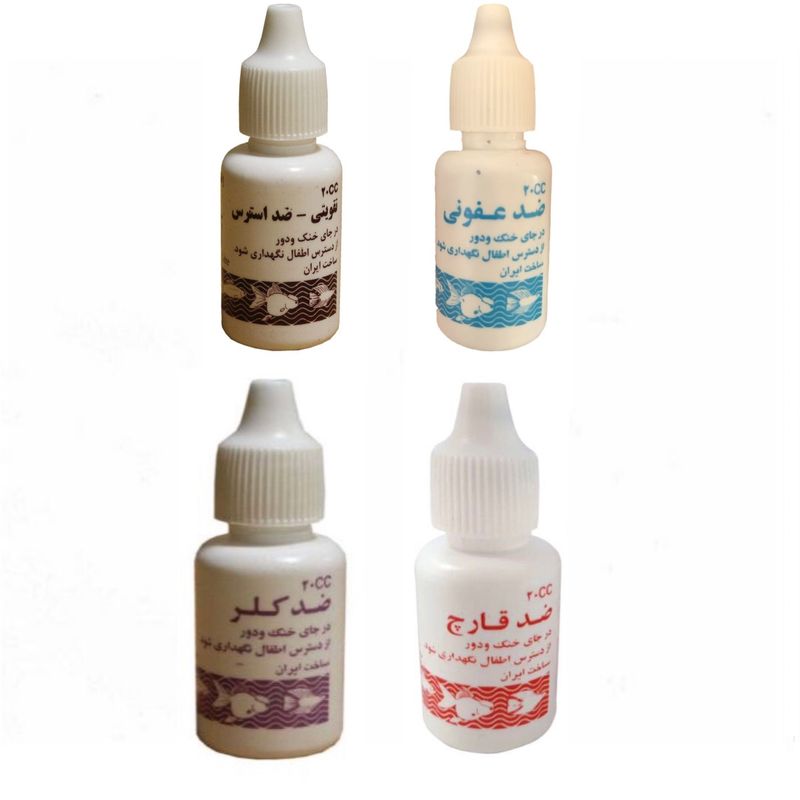 ست آماده سازی آکواریوم مدل ماهیان زینتی پارسیس حجم 80 میلی لیتر مجموعه 4 عددی