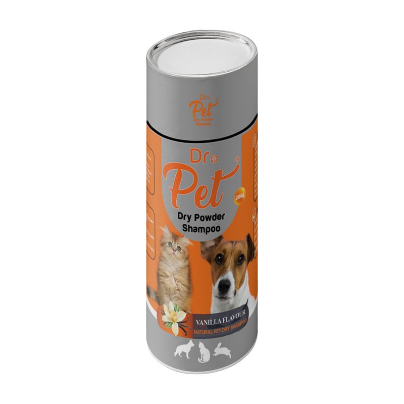 شامپو خشک سگ و گربه دکترپت مدل vanilla flavour وزن 200 گرم