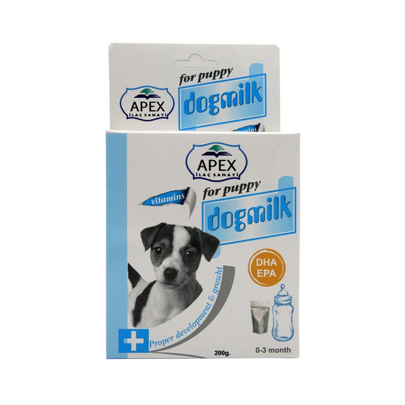 شیرخشک توله سگ اپکس مدل vitamins plus وزن 200 گرم