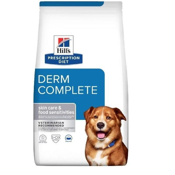 غذا خشک سگ بالغ هیلز مدل derm complete با طعم کلاسیک وزن 12 کیلوگرم