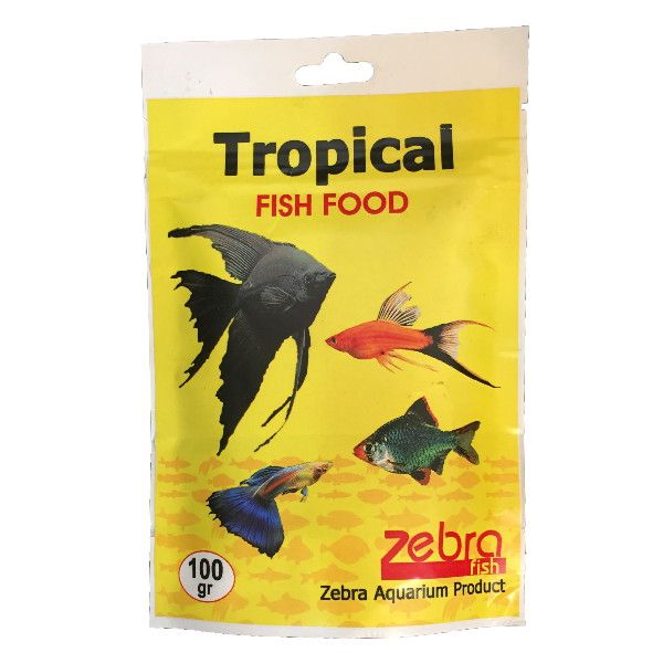 غذا خشک ماهی زبرا مدل tropical وزن 100 گرم
