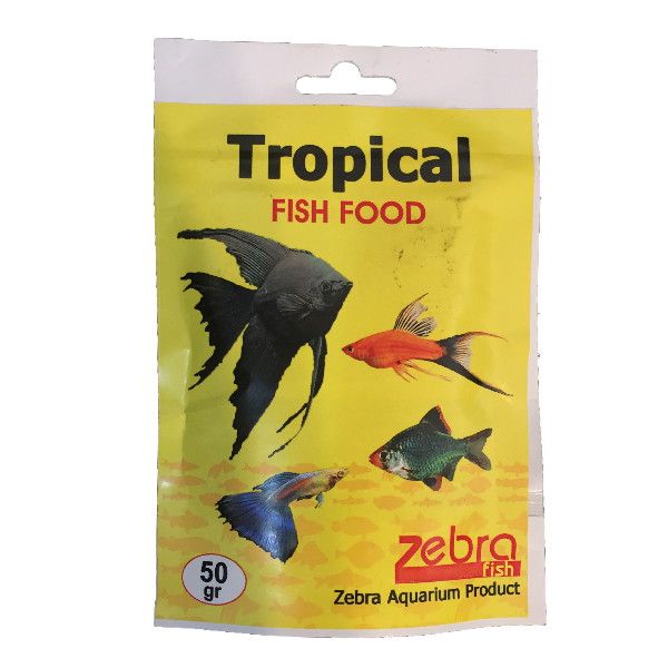 غذا خشک ماهی زبرا مدل tropical وزن 50 گرم