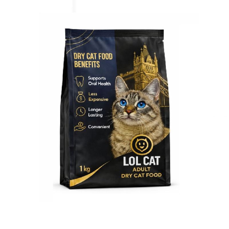 غذا خشک گربه بالغ لول کت مدل adult indoor daily فله طعم مرغ و ماهی وزن 1000گرم