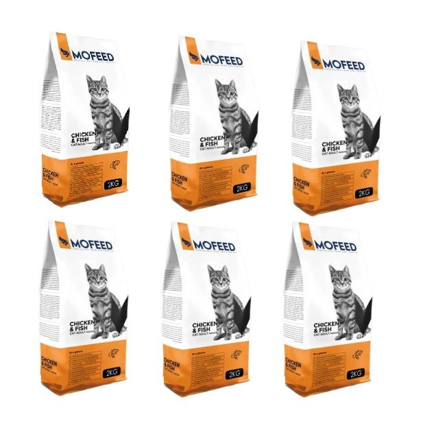 غذا خشک گربه بالغ مفید مدل digia30 fish&chicken طعم مرغ و ماهی وزن 2000 گرم مجموعه 6 عددی
