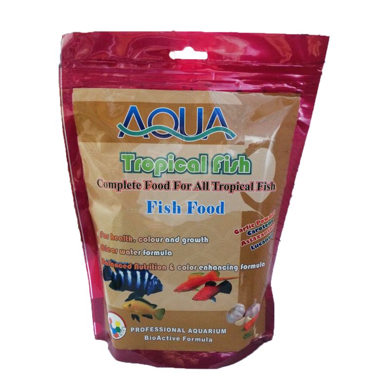 غذا ماهی آکوا مدل tropical fish food وزن500گرم