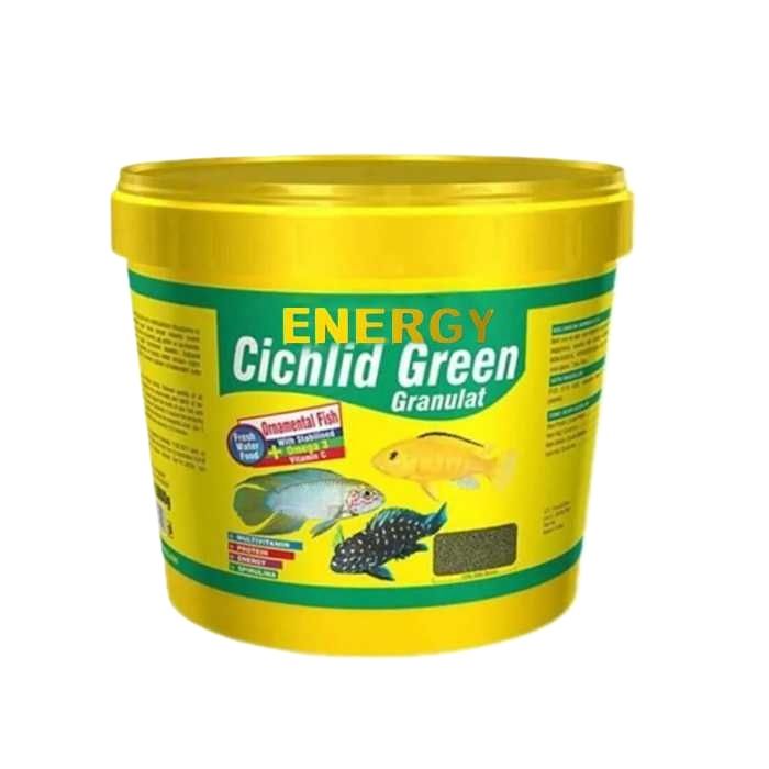 غذا ماهی آکواریوم انرژی مدل cichlid green granulat وزن 50 گرم