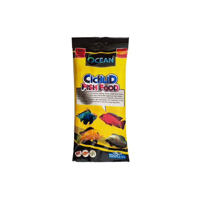 غذا ماهی آکواریوم اوشن مدل cichlid fish food s1 وزن 100 گرم