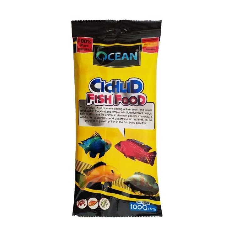 غذا ماهی آکواریوم اوشن مدل cichlid fish food وزن 100 گرم