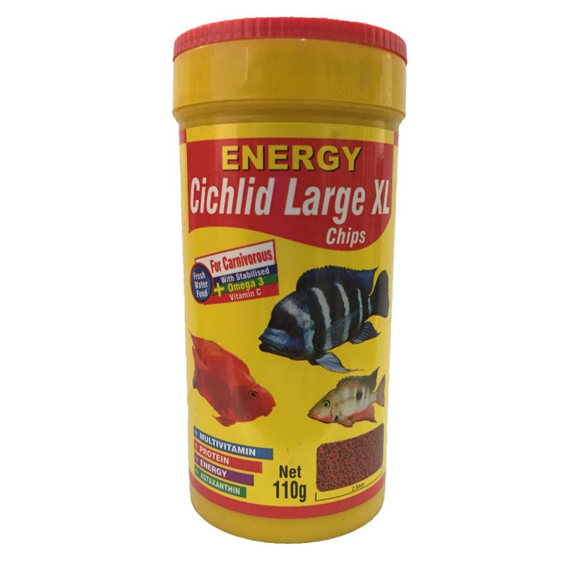 غذا ماهی انرژی مدل cichilid larg xl chips وزن 110 گرم