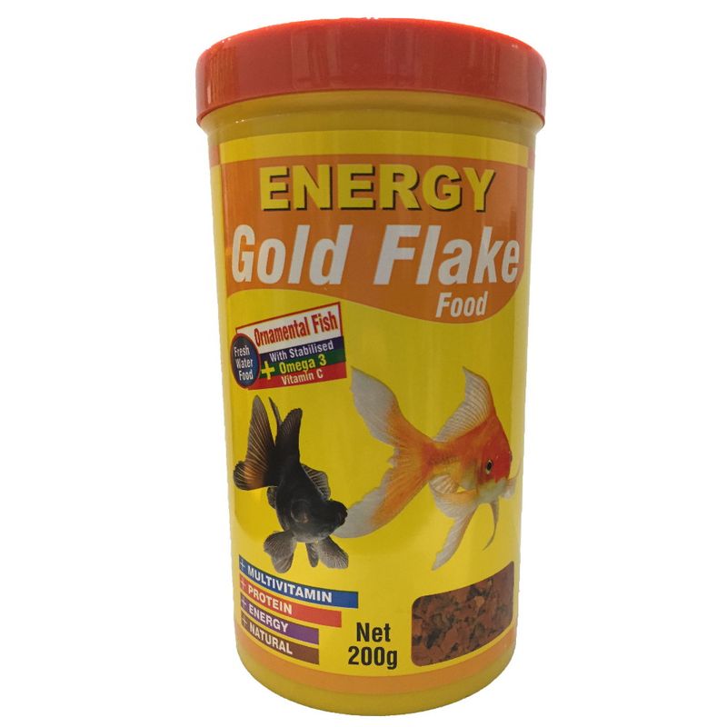 غذا ماهی انرژی مدل gold flake food وزن 200 گرم