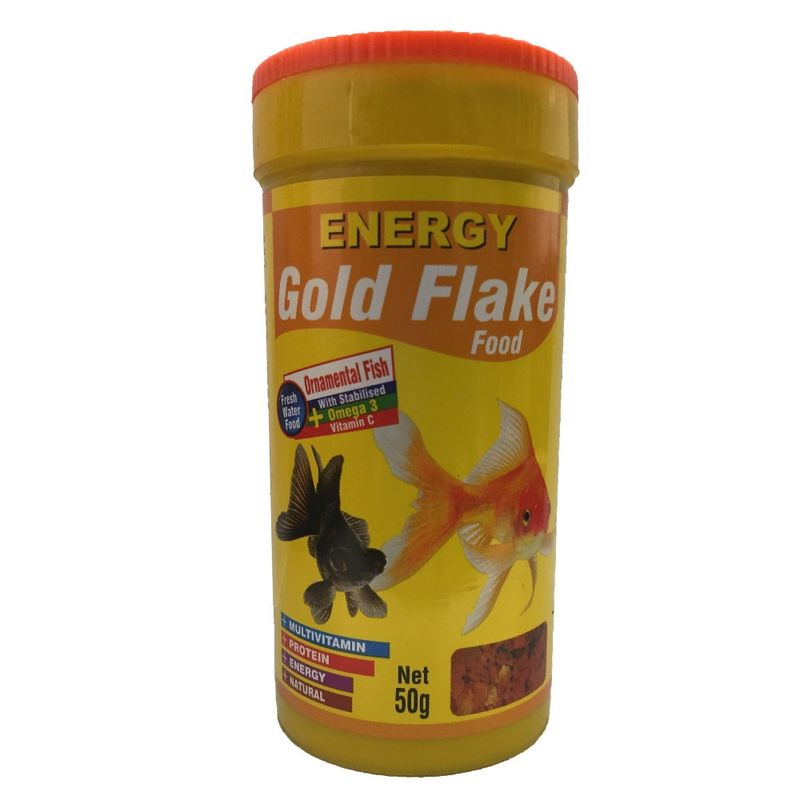غذا ماهی انرژی مدل gold flake food وزن 50 گرم