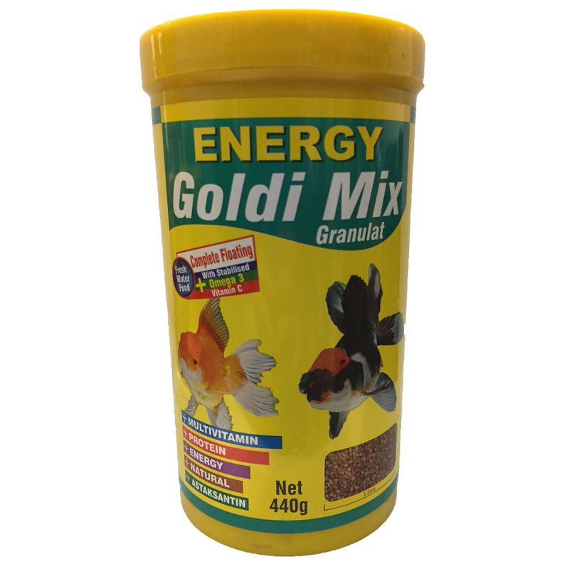غذا ماهی انرژی مدل goldi mix granulat وزن 440 گرم