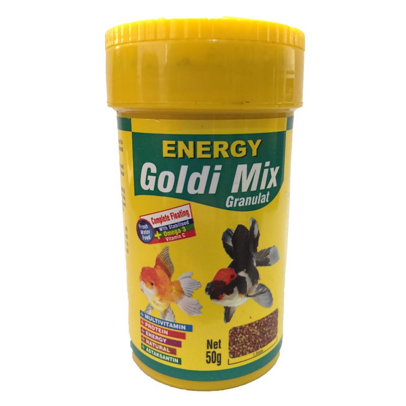 غذا ماهی انرژی مدل goldi mix granulat وزن 50 گرم