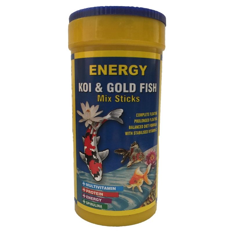 غذا ماهی انرژی مدل koi & gold fish mix sticks حجم 250 میلی لیتر