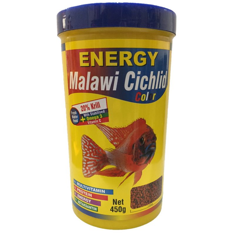 غذا ماهی انرژی مدل malawi cichilid color وزن 450 گرم