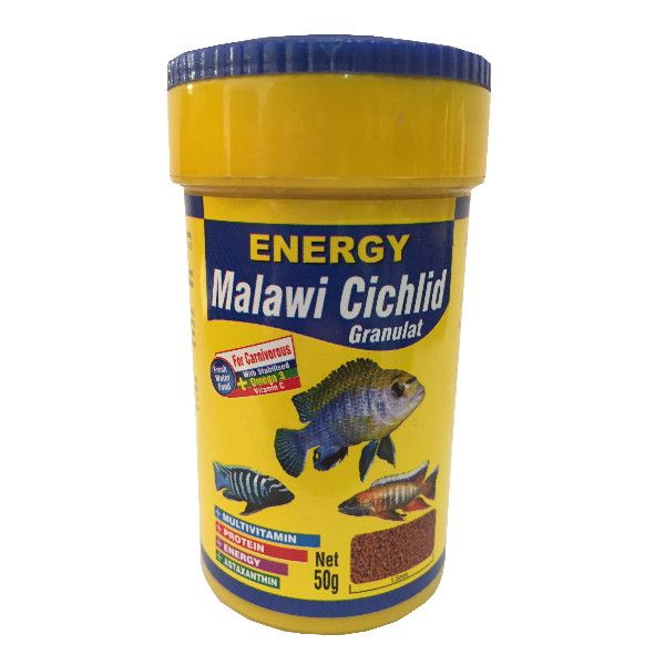 غذا ماهی انرژی مدل malawi cichilid granulat وزن 50 گرم