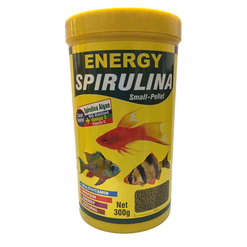 غذا ماهی انرژی مدل spirulina small pellet وزن 300 گرم