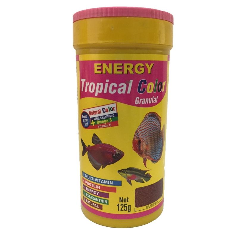 غذا ماهی انرژی مدل tropical color granulat وزن 125 گرم