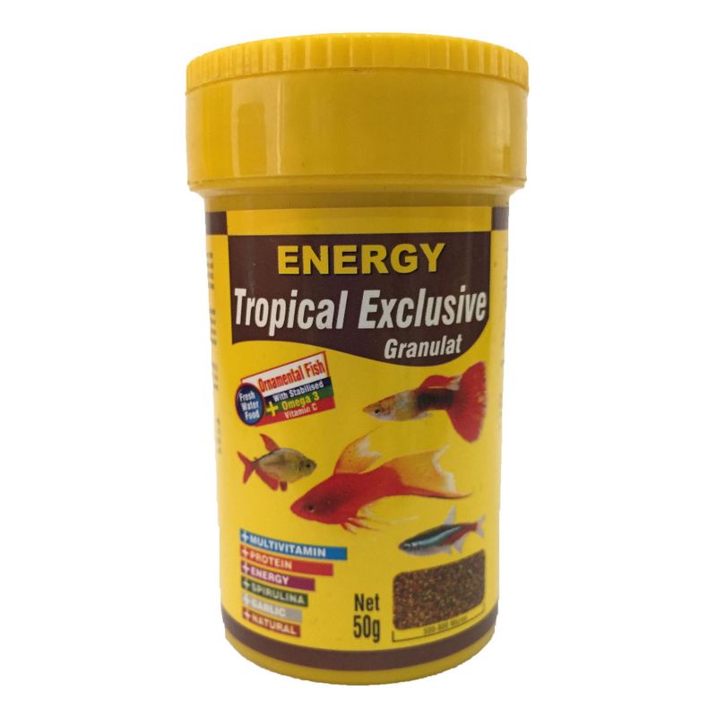غذا ماهی انرژی مدل tropical exclusive granulat وزن 50 گرم