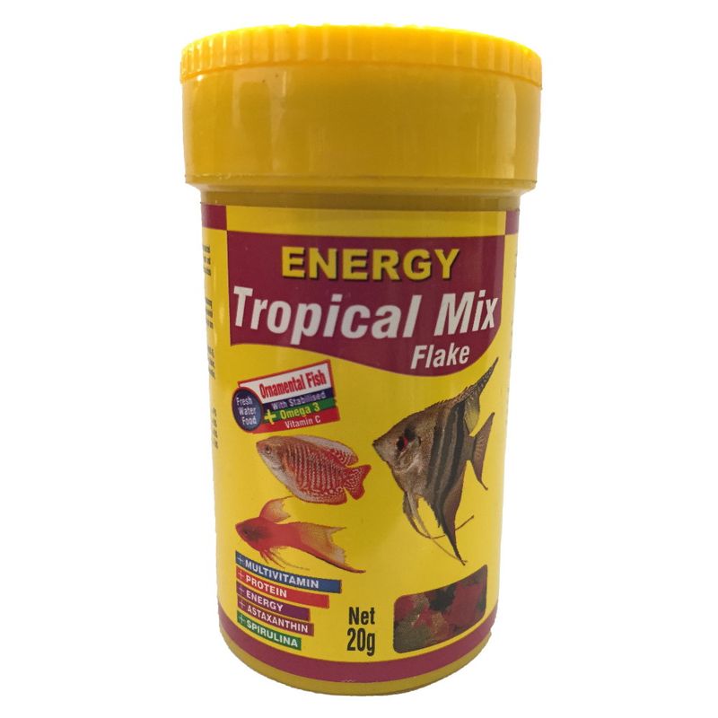 غذا ماهی انرژی مدل tropical mix flake وزن 20 گرم